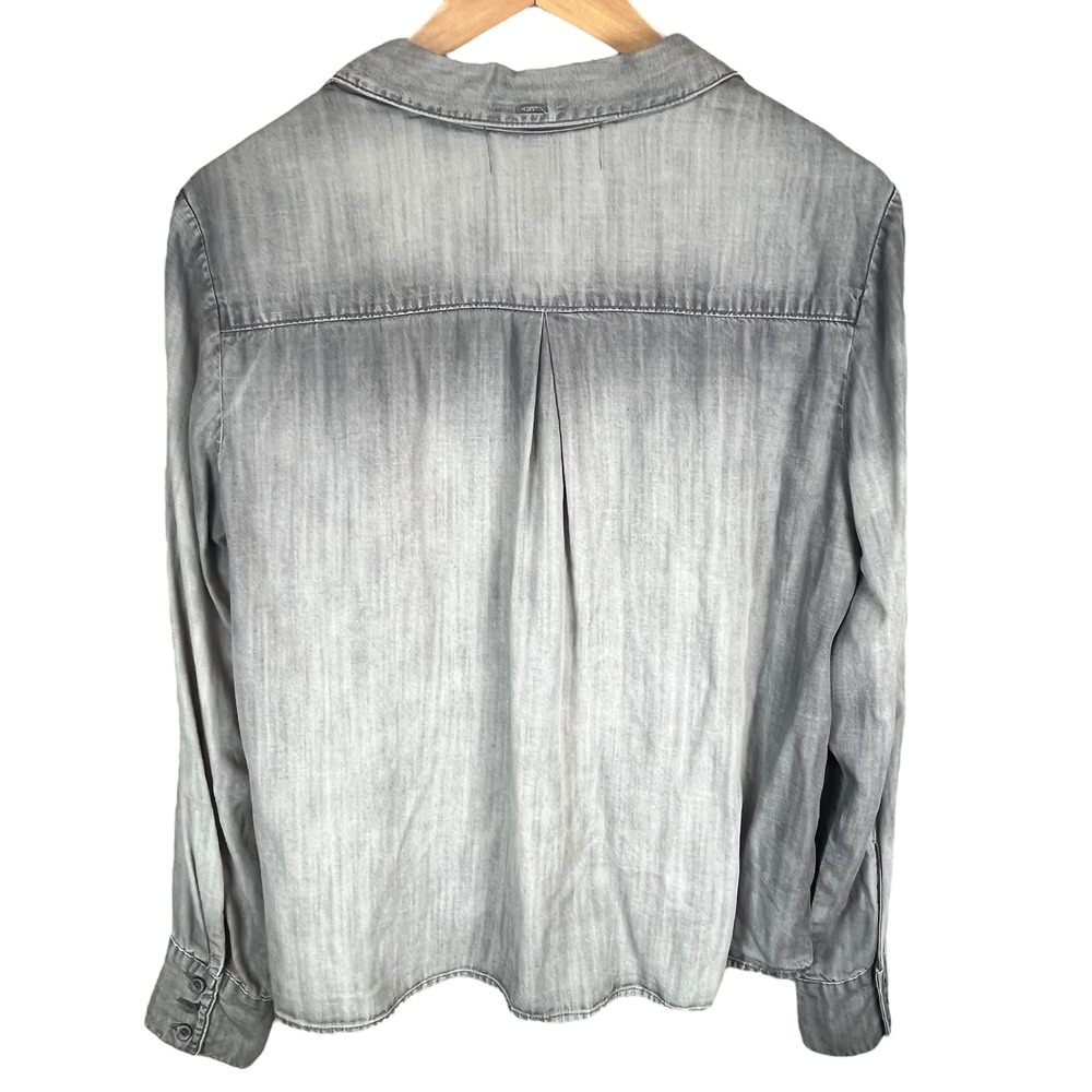 Cloth‎ & Stone Womens Gray Tencel Lyocell Tie-Front Long Sleeve Shirt - Picture 3 of 6